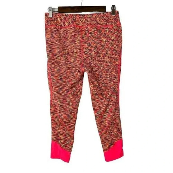 Avia Neon Pink Sprinkle Colorful Crop Athletic Pants M - Picture 2 of 3